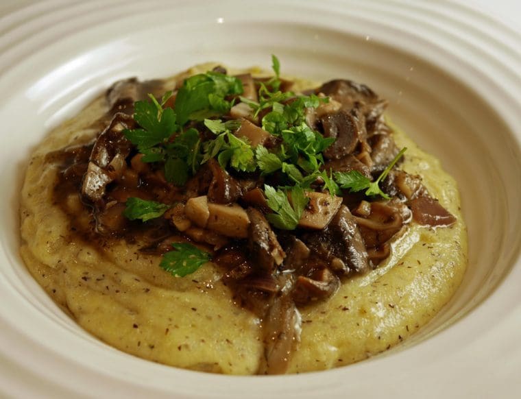 Scarpetta signature dishes Braised Short Ribs Short Rib AgnolottiCreamy Polenta with Truffled MushroomsFoie Gras Ravioli